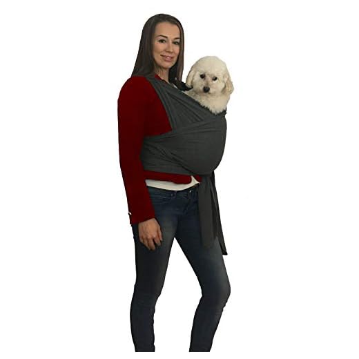 Puppy Pouch Pet Carrier Sling | Front | Adjustable Hands Free Front Facing Dog Pouch | Relieves Your Pet's Anxiety and Stress (Dark Grey)