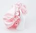 Pink & White Reversible Satin Hair Bonnet with Ajustable options in size Newborn to Adult 5X Large (Newborn - Toddlers)
