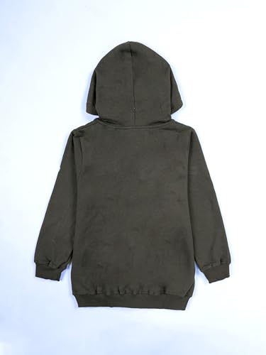 Image of Boys Solid Fleece Full Sleeve Zip Front Open Hooded Sweatshirt With Track Pant Set
