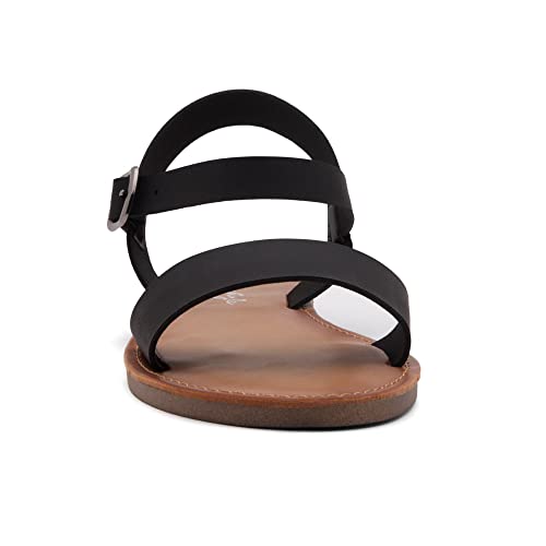 Herstyle 139286 Keetton Womens Flat Sandals Open Toe Ladies Dressy Sandals Black White Cognac Flat Sandals Ankle Strap Comfy Casual Sandal thumb #8