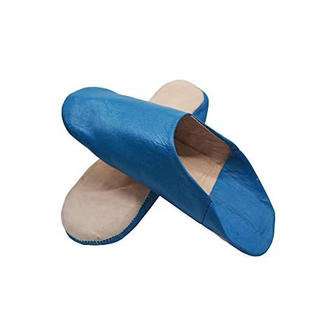 Genuine Leather Moroccan Slipper or Slipper - Handmade from the Best Artisans of Marrakech, Turquoise Size: 7 UK Cover