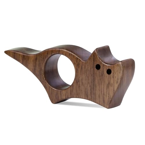 Katze Buchseitenhalter Buchhalter Holz Seitenhalter Katze Book Page Holder Lesezeichenhalter Daumenring Buchöffner Lesezubehör für Lehrer Buchliebhaber Literaturleser (Klein)