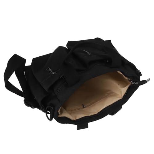 Cabas bandoulière en nylon noir pour femme grand sac à main