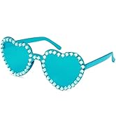 Zando Rhinestone Heart Sunglasses for Women Rhinestone Heart Shaped Sunglasses Bejeweled Sunglass...