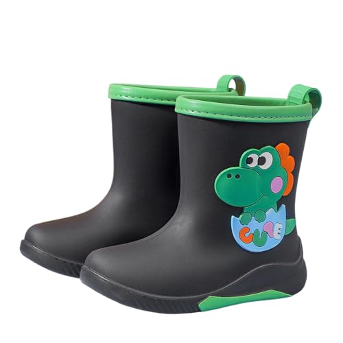Generisch Botas de lluvia para niños, impermeables, antideslizantes, ideales para correr por charcos en mojado, adecuadas para niñas y niños, para la escuela, ocio, jardín, camping, verde, 27 EU