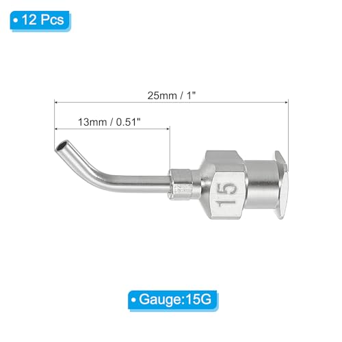 Aiguilles de distribution de liquide 15G en acier inoxydable embout coudé 12 pcs - 2