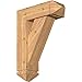 Ekena Millwork BKT0806X22X30TRA03SWR Traditional Arts and Crafts Smooth Bracket w/Offset Brace, Western Red Cedar