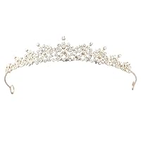 Hochzeit Tiara,Königin Krone,Braut Diadem,Queen Krönchen,Tiara Kristallkrone,Elegante Goldene Krone,Dezente Tiara für Braut,Kleine Krone Haarreif für Hochzeiten,Abschlussball,Geburtstage und Festzüge
