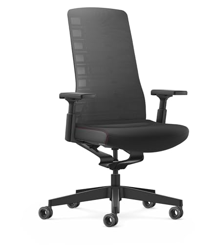 Interstuhl Bürostuhl Pure Active Edition - Der Bürostuhl der Sich Gewicht und Bewegung anpasst - ergonomische Smart-Spring Technologie - Made in Germany (4D-Armlehne, Schwarz | Anthrazit)