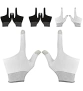Toddmomy 4Pairs Graphene Fingertip Gaming Gloves Two-Finger Touchscreen Compatibility Enhanced Co...