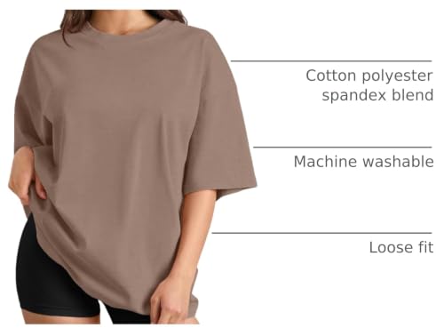 Image of Trendy Queen Womens Oversized T-Shirts Short Sleeves Workout Tops | Casual Summer Gym Tees Plus Size Fashion Clothes 2026