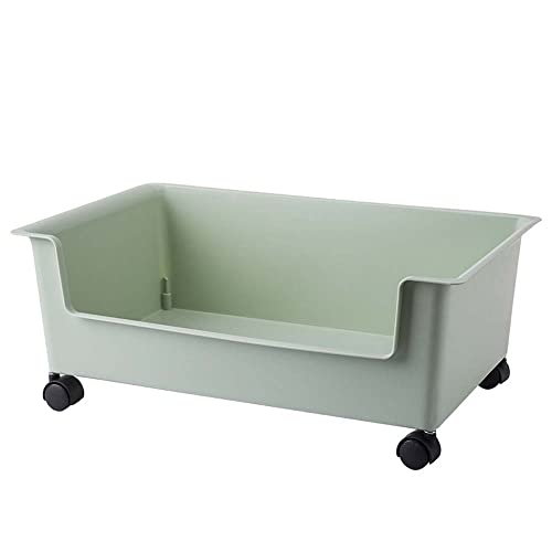 収納ボックス おしゃれ 収納棚 ベッド下収納 キャスター付き 押入れ収納キャリー 小物収納 多機能 雑誌 書籍収納 雑貨収納 おもちゃ収納 収納箱 リビング 子供部屋 省スペース 便利 (小さい 有車輪,グリーン)