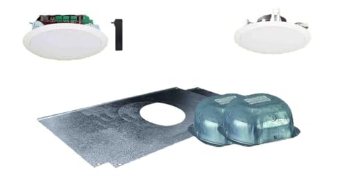 OWI AMP-HD2SIC62 3-Source, 6-Inch Integratable Amplified in Ceiling Speakers AMP-HD2SIC6 and 6-Inch Companion SPKR 40W, 2 Each; with Backcans and Tile Bridges; Wired