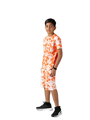 Image of KiddoPanti Boys Tie & Dye Print Tee & Shorts Set