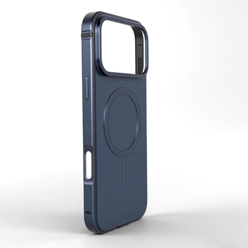 Coque iPhone 17 Pro bleu marine en métal design premium antichoc