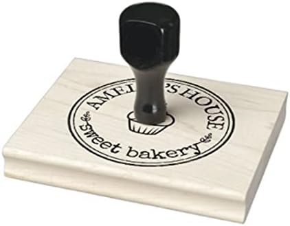 Miniatura 6 de Infusion Sello de goma de madera de alta calidad personalizado con índice grabado láser y mango de madera negra resistente, 4 x 5 pulgadas