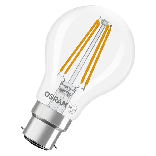 Osram LED-Lampe Star Kolbenform A60 Filament, 2700 K warmweiß, 5,9 W, B22d, klar, 806 lm, 15.000h, für Deckenleuchten, Allgemeinbeleuchtung
