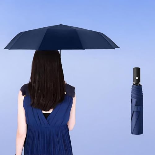Ombrello da viaggio antivento – Ombrello automatico compatto pieghevole per pioggia, piccoli ombrelli portatili per uomini e donne