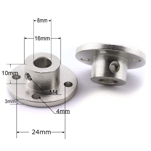 Magic&Shell 2-Pack 8Mm Flange Shaft Coupling High Hardness Metal Axis Bearing Fittings Diy Model Accessory Rigid Flange Guide Shaft Coupler Motor Connector #TOP1