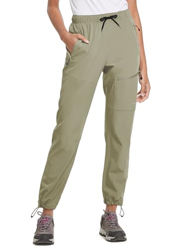 baleaf Women's Hiking Pants Quick Dry Lightweight Water Resistant Elastic Waist Cargo Pants for All Seasons