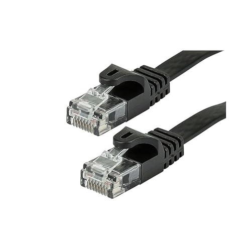 Monoprice 100' 30AWG Cat5e UTP Flat Ethernet Network Cable, Black (109557)