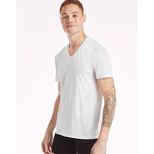 Hanes Ultimate Men's X-Temp Mesh V-Neck Undershirts, 4-Pack Extended Size White 2XL4