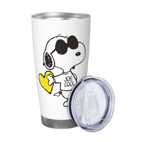 マグカップ スヌーピー(2) コーヒーカップ コンビニカップ 保冷 保温 タンブラー ステンレス製 大容量 真空断熱マグ 蓋付き 持ち運び 直接ドリップ 車用 600ml Straw Three-piece Set