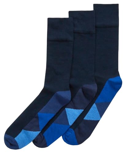 Mens Bamboo Coloured Sole Socks in Blue, size: One Size