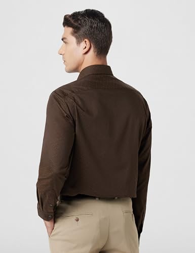 Image of Arrow Men Slim fit Cotton Self-Design Long Sleeves Spread Collar Shirt