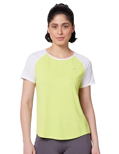 Image of Symbol Premium Women's Solid Regular Fit Sports Stretch T-Shirt | Round Neck | Raglan Sleeve | Moisture-Wicking | Activewear | Running | Gym | Plain (Available in Plus Sizes)