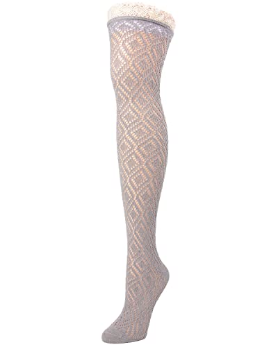 Image of MeMoi Moulin Crochet Combed Cotton Over the Knee Sock