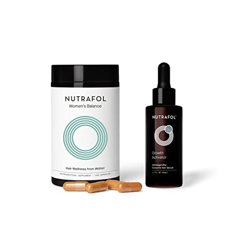 Nutrafol Womenâ€™s Balance Clinically Proven Hair Supplement for Menopause and Growth Activator Hair Serum with Patent-Pending Ashwagandha Exosome Technology
