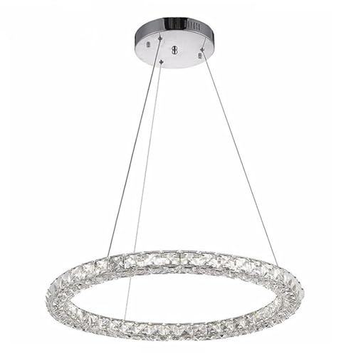YQXTRB Lampade moderne a LED Lustre Circle Rings Lampade Lampadario di cristallo Illuminazione compatibile con lampade a sospensione per soggiorno, camera da letto, Lampadari a soffitto(Dia80CM,Warm)