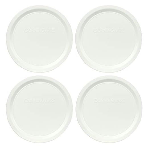 Corningware F-16-PC French White 16 Ounce Plastic Replacement Lid - 4 Pack