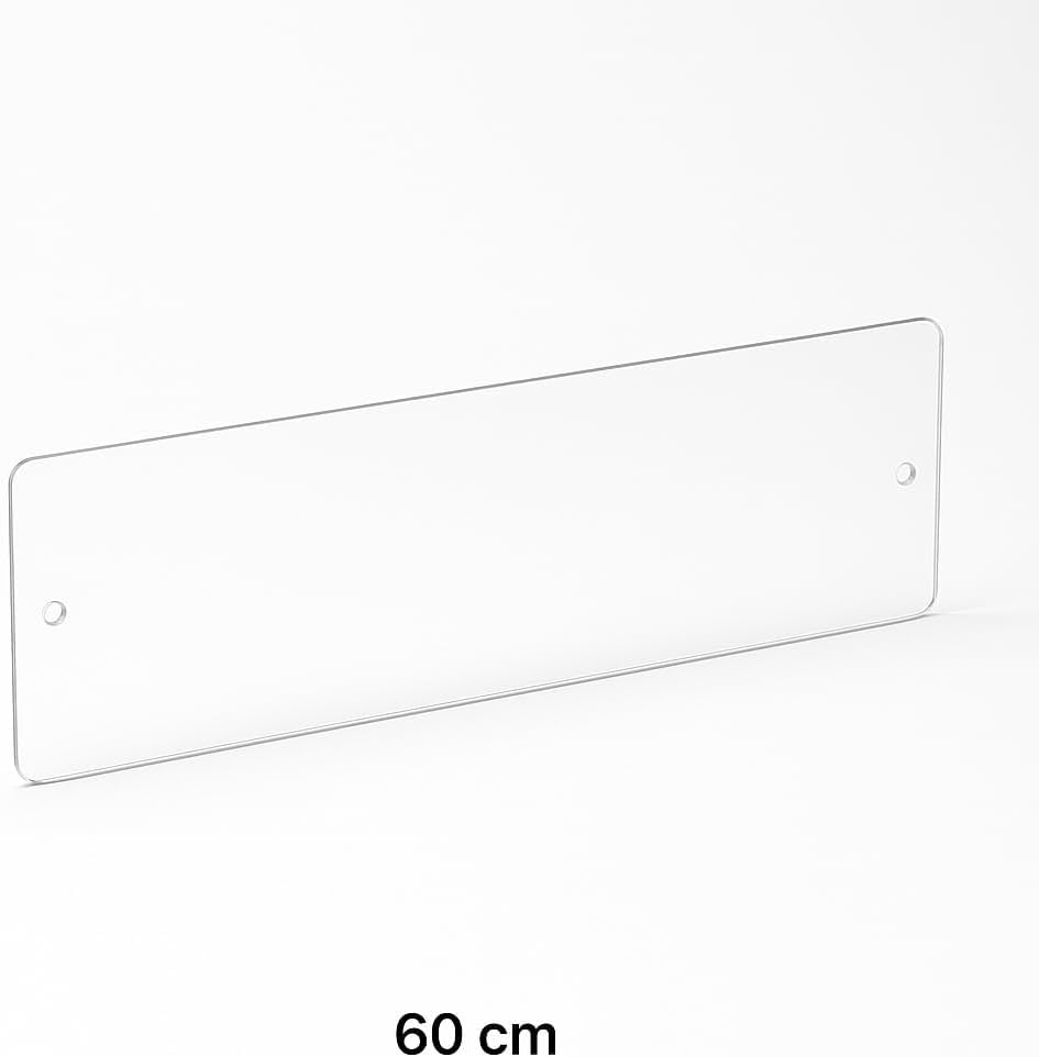 4 Fasce Battisedia Acriliche Trasparenti 12x60 cm | Paracolpi Muro Antigraffio | Salvamuro Protezioni Pareti da Sedie | Design Minimal con Tasselli per Installazione Facile (4)