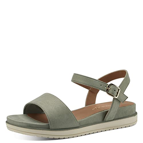 Tamaris Damen Sandalen: Bequem, stilvoll und perfekt für zarte Füße (Salbei, 38 EU)