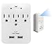 WF-113 (Up Angle) Sony Chip Super Low Light Wireless Spy Camera with WiFi Digital IP Signal, Recording & Remote Internet Access (Camera Hidden in 3 AC Outlet with Dual USB Charging Port Wall Charger)