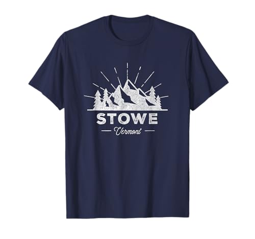 Stowe Vermont VT T Shirt Vintage Trekking Retro Tee Design Maglietta