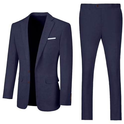 Retro Linen Mens Suit 2 Pieces Slim Fit Light Weight Linen Beach Summer Suits Tuxedo Set Jacket Blazer Pant for Men3