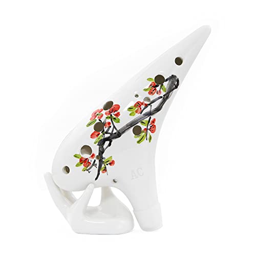 Elegant Chinese Style 12 Hole Ocarina Ceramic Alto C Legend of Zelda Flute Pottery Instrument