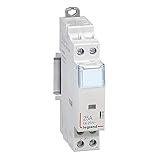 Bipolares 250 V. Legrand 412505 - Interruptor de potencia CX3 bobina 24 V sin mando manual, 2P, 250 V, 25 A, contacto 2F, 1 módulo