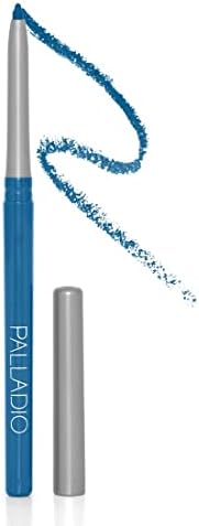Palladio Retractable Waterproof Eyeliner, Richly Pigmented Color and Creamy, Slip Twist Up Pencil Eye Liner, Smudge Proof Long Lasting Application, All Day Wear, No Sharpener Required, Ocean Blue