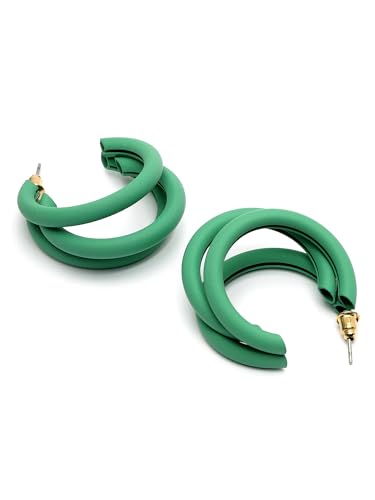 Image of Bohey by KARATCART Gold-Toned Classic Half Hoop Earrings for Women