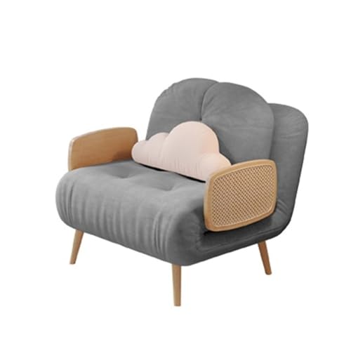 Sofá cama plegable con respaldo ajustable, diseño convertible que ahorra espacio para dormitorios y salas de estar, color gris, 75 cm, muebles cómodos multifuncionales