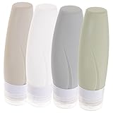 Homoyoyo 4 Piezas Embalaje Para Botellas Botellas De Viaje Rellenables De Silicona Para Champú y Loción Portátiles Flexibles Para Artículos De Tocador Recargables Reutilizables Para Acondic