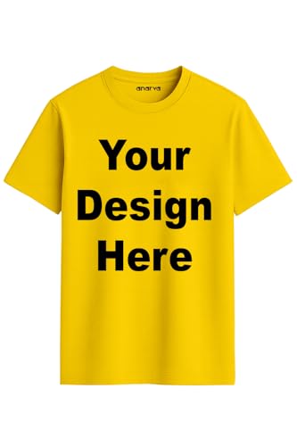 Image of Amazon Brand - Anarva Customized Tshirt for Men & Women Cotton T-Shirt - Personalised with Your Own Design, Logo, or Text