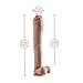 Eden Adult Sex Toys - 13 Inch Long Realistic Dildo - Skin-Like Huge Thick Dildo with Suction Cup - Strap on Penis for G-Spot Vaginal & Anal Stimulation - Lifelike Monster Cock for Women Men Couples