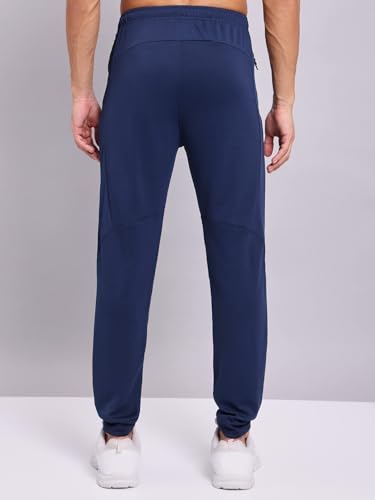 Image of TECHNOSPORT Mens Polyester Slim Fit Activewear Track Pant with SPF50+ for Running, Workout Wear Antimicrobial & Quick Dry
