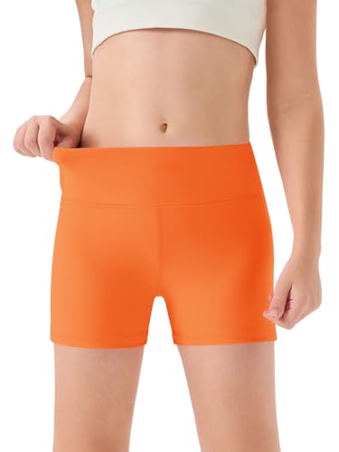 Image of Haloumoning Girls Athletic Shorts Kids High Waisted Yoga Dance Biker Shorts Comfy Gymnastics Shorts 5-14Y