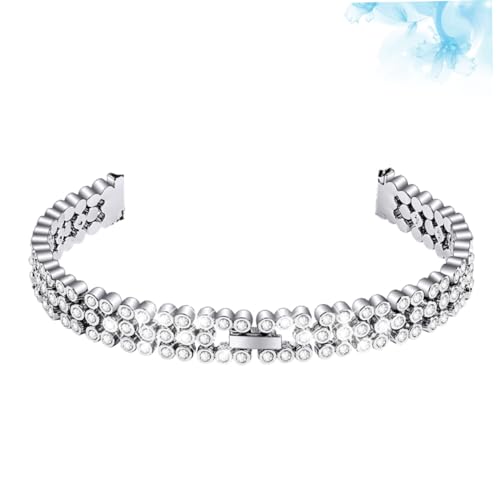 Silver Rhinestone Strap Watchband Elegant Replacement Band for Wrist and Stylish Accessory3